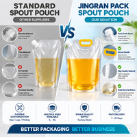 Sacs à boisson liquide réutilisables personnalisés de 8 oz, 16 oz, 32 oz, sacs en plastique pour boissons, sacs à jus en vrac de qualité alimentaire sans BPA, avec bec verseur, Doypack
