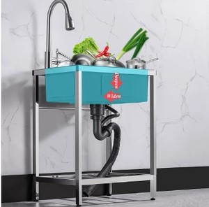 Évier de cuisine monobloc amovible en acier inoxydable <span class=keywords><strong>Skywater</strong></span> TM7540TZ, à poser sur comptoir, pour extérieur et jardin, deux bacs simples - Product Image 4