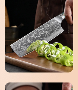 Damascus Steel Nakiri Vegetable Knife <b>Abalone</b> <b>Shell</b> Handle Sharp Japanese Usuba Kitchen Knife for Slicing Vegetables - Product Image 3