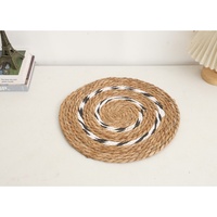 Set de table bohème en jute et jacinthe d'eau, tissé à la main, écologique, durable, réutilisable, couleur personnalisable, pour la salle à manger et la maison