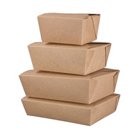 Emballage alimentaire jetable personnalisé pour la restauration rapide, boîte à emporter en papier kraft rectangulaire pour les sushis, pour le camping