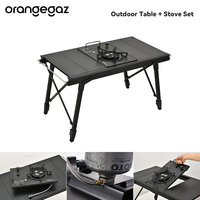 ORANGEGAZ IGT CE/saso Réchaud d'extérieur Table portable intégrée Table pliante à double usage Table de réchaud de camping
