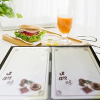Protège-menu multi-pages en PU+PVC de haute qualité, style café, 8,5*11 pouces, cousu par Yimi Suppliers pour hôtels et restaurants