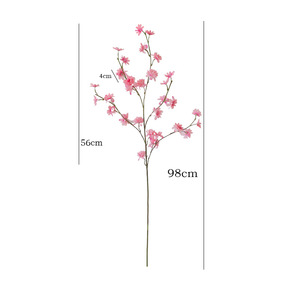 ดอกซากุระประดิษฐ์สีแดง ยี่ห้อ Ruilisi ก้าน 5 แฉก สำหรับตกแต่งบ้านและงานแต่งงาน - Product Image 5