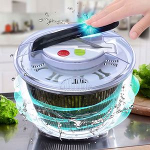 Exprimidor de Frutas y Verduras de Plástico de Gran Capacidad para el Hogar, con Operación de una Sola Mano, Secador de Ensaladas - Product Image 3
