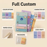 Ensemble de notes autocollantes personnalisées avec des animaux de dessin animé, blocs-notes mignons avec des onglets adhésifs pour l'école, le bureau et les cadeaux promotionnels