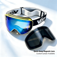 Système de verrouillage latéral Lunettes de ski à lentille magnétique sans cadre Sangle à changement rapide Logo personnalisé Fabrication de lunettes de neige et de snowboard