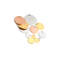 Étiquettes de chien en acier inoxydable vierges 6mm-30mm nom graver des breloques chat ID nom étiquette plaqué médaille produit