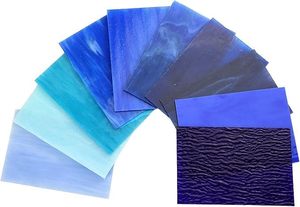 CHICSHIS 10 feuilles de <span class=keywords><strong>vitrail</strong></span> assorties, bricolage, 4x6 pouces, art déco, finition brillante, mosaïque opale, pack de carreaux, projet de verre <span class=keywords><strong>Tiffany</strong></span> - Product Image 3