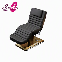 Table de massage électrique pliable de luxe avec 3 moteurs, cadre métallique portable pour hôpital, salon, salle de séjour et salle de bain