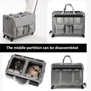 Havayolu onaylı tekerlekler üzerinde en büyük kapasiteli arabası arabası Pet haddeleme tekerlekler ile evcil hayvan çantası köpek kedi taşıyıcı özel Logo - Product Image 3