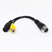 GAYINTT Tête d'aviation 4 broches mâle/femelle vers RCA AV/femelle DC Adaptateur de prise de câble multiple pour moniteur de caméra arrière de voiture