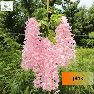 <span class=keywords><strong>Fleur</strong></span> de glycine fleurs artificielles suspendues <span class=keywords><strong>fleur</strong></span> de soie vigne rotin pour décorations de plafond de mariage décoration d'arche de jardin - Product Image 4