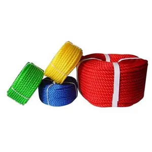Cuerda de embalaje de plástico de polipropileno para deportes y uso marino, hilo de nailon de 3 hebras, giro, PP