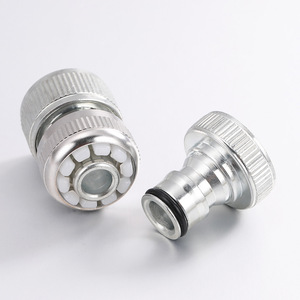 Conector de Entrada de Agua para Lavado de Autos, Electrochapado, 25mm, Latón, Conexión Rápida, Filtro, Plateado - Product Image 1