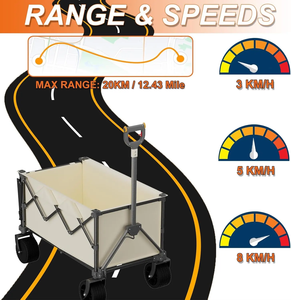 2025 recién llegado, vagón plegable motorizado para acampar, picnic al aire libre, playa, carrito utilitario plegable eléctrico con mango telescópico - Product Image 5