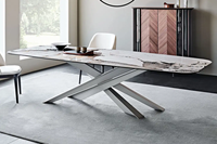 Table à manger avec 6 chaises, marbre naturel, acier inoxydable, mobilier de salle à manger pour restaurant