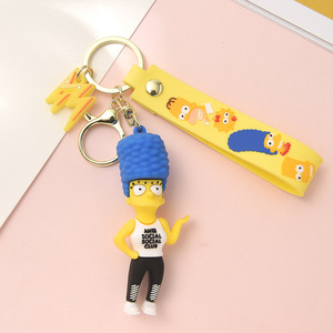 Lovely Cartoon The <span class=keywords><strong>Simpson</strong></span> Llavero Más nuevo 3D Doll Cool Homer J. Colgante de llavero <span class=keywords><strong>Simpson</strong></span> con correa para la muñeca Llavero personalizado - Product Image 3