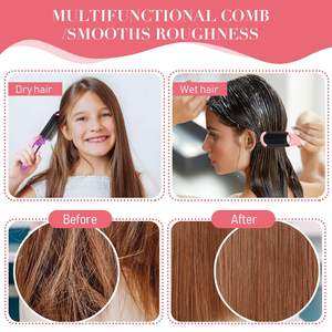 Brosse à cheveux portable pliable en gros Peigne léger Miroir de maquillage de voyage pour salon à domicile Logo personnalisé Manche en bois et plastique - Product Image 5