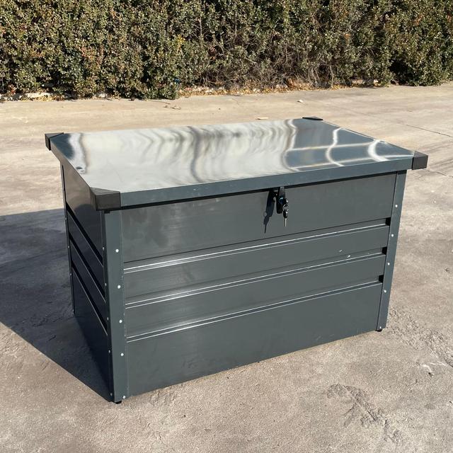 100 Gallon Metal Deck Box Waterproof Outside Steel Storage Lockable Cabinet  120 Gallon Indoor Storage Bin Container for Patio