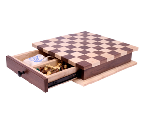 Set di Scacchi e Dama in Legno di Lusso con Cassetto Estraibile per Conservazione - Product Image 3