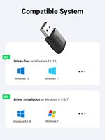 UGREEN AC650 adaptor WiFi USB, Dongle Mini nirkabel USB komputer adaptor jaringan untuk Desktop PC 5G 2.4G Dual Band WiFi