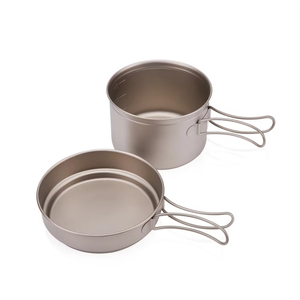 Juego de Utensilios de Cocina de Titanio Ultraligero Personalizado OEM, Olla y Sartén Portátiles para Acampar, Excursionismo, Escalada y Picnic - Product Image 2