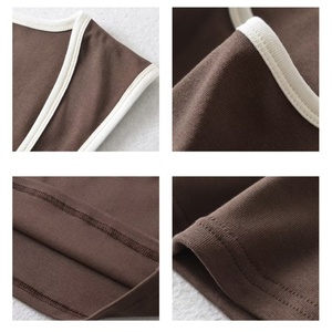 Europa y los Estados Unidos Spicy Girl Wind Patchwork Color envuelto cuello cuadrado Sexy apretado ombligo sección corta <span class=keywords><strong>tirantes</strong></span> - Product Image 5