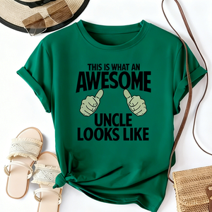 T-shirt da uomo con stampa grafica 'This Is What An Awesome Uncle Looks Like', maglietta regalo per il miglior zio, t-shirt oversize in cotone a maniche corte, streetwear, top casual - Product Image 5