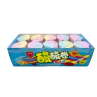 BESTAR Candy OEM Factory Fruit Flavour Multi Color Long Roll Sugar Coated Sour Belt Gummy Soft Candy Rope Stick Children Snack