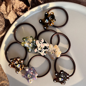 Zi Teng stile coreano orsacchiotto aceto corda per capelli con stile colorato <span class=keywords><strong>e</strong></span> carino, riduzione dell'età fascia logo stampabile - Product Image 4