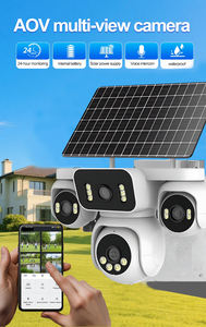 كاميرا AOV رباعية العدسات تعمل بالطاقة الشمسية وشبكة الجيل الرابع، كاميرا PT بدقة 8 ميجابكسل مع بطارية مدمجة، كشف ذكي للإنسان، رؤية ليلية ملونة، مقاومة للماء للاستخدام الخارجي - Product Image 2