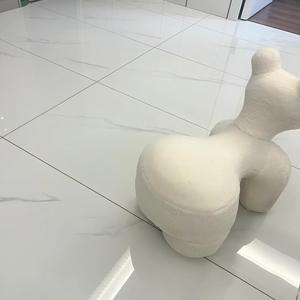 Carreaux de porcelaine polis à veines claires antidérapants 600x600mm, base blanche pour sol et mur minimalistes, Carreaux de Sol 60x60 - Product Image 3