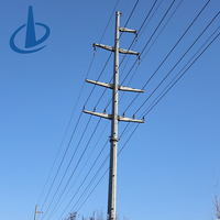 Tour de transmission d'énergie tubulaire en acier Q235/Q255 galvanisé à chaud, haute tension 132 kV, norme GB/ANSI/TIA-222-G
