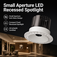 Spot encastré LED COB 12W, découpe 75mm, sans cadre, petite ouverture pour éclairage intérieur d'hôtel LP-FX7570SH-RTA-22-1