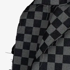 Классическая Шахматная ретро-джинсовая ткань ручной работы, переработанная одежда, джинсовое пальто, дизайнерская ткань