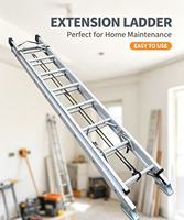 Échelle extensible industrielle robuste en aluminium de 30 pieds avec système antichute pour la construction en hauteur et les travaux de toiture
