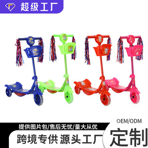 Trottinette pliable pour enfants 3 roues avec panier bleu, âge 2-4 ans, matériau métallique - Product Image 5