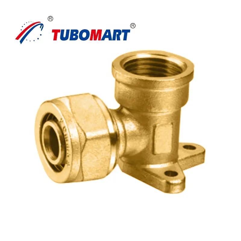 Tubomart OEM brass compression pipe fittings plumbing pipe fittings brass screw adapter couplings brass compression tube fitting