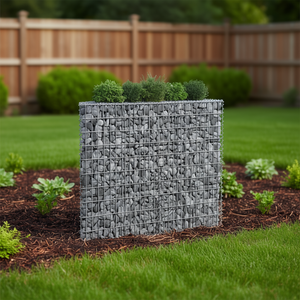 Bac à légumes surélevé en gabion 59,1 x 7,9 x 39,4 pouces en acier galvanisé argenté - Product Image 2