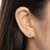 Boucles d'oreilles en argent sterling 925 en gros, moissanite 0,5 carat, 1 carat, 2 carats, 3 carats, classiques, simples, à six griffes, cadeau unisexe avec certificat