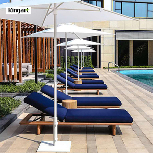 Ocio al aire libre <span class=keywords><strong>Tumbona</strong></span> ajustable de teca Piscina <span class=keywords><strong>Tumbona</strong></span> acolchada iluminada por el sol - Product Image 5