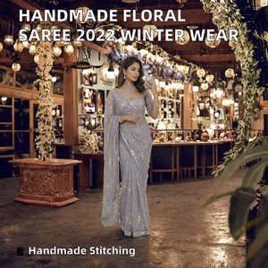 Blusa de malla para sari con cuello en V, informal, para festivales de invierno, para mujeres de India y Pakistán - Product Image 2