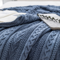 Luxuriöse Jacquard-Strickdecke in Queensize, Superweiche Gemütliche Doppellagige Sherpa-Wärmedecke für den Winter