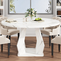 Table à manger ronde moderne 4 places, plateau en bois massif, pieds en bois, vente en gros, mobilier commercial pour restaurant, hôtel, maison