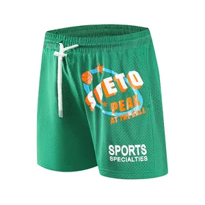 מכנסי כדורסל רשת כיס באיכות גבוהה לגברים בהתאמה אישית מכנסי ספורט קיץ מכנסי רשת לנשימה לגברים