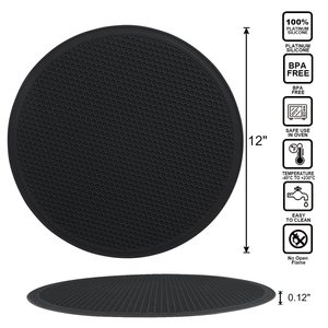 Tapis anti-éclaboussures en silicone extra large pour micro-ondes, support de bol résistant à la chaleur, dessous de plat antiadhésif, couvercle de plat, plateau de séchage - Product Image 2