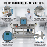 Detector Automático de Metales en Alimentos para Líneas de Procesamiento de Panadería y Carne
