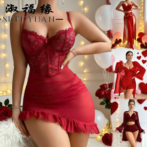 Y156 Lingerie Sexy da Donna in Tulle Trasparente e Pizzo, Vestito da Notte, Nuovo Set Lingerie <span class=keywords><strong>per</strong></span> San Valentino e Natale, Fornitura di Fabbrica Disponibile - Product Image 2