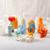 Diy handgemachte gedrehte Gips geometrische Welle Kerze Silikon form 3d geometrische Form Silikon Kerzen form